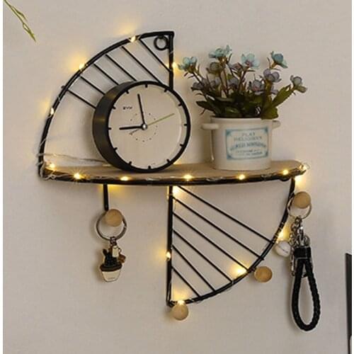 Iron Art Creative Storage Display Shelf Wall Hanging Storage Rack Living Room Decorative Frame Living Room Office Home Accessory