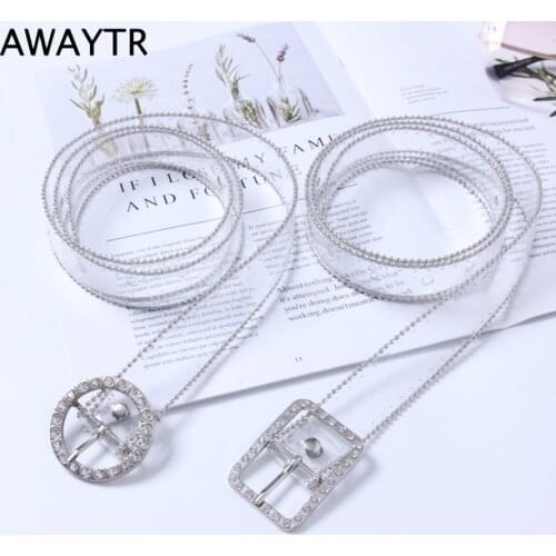 AWAYTR Rhinestone Transparent Plastic Belt for Women Fashion Ladies Girdle Luxury Diamond Crystal Accessories Belt for Dress