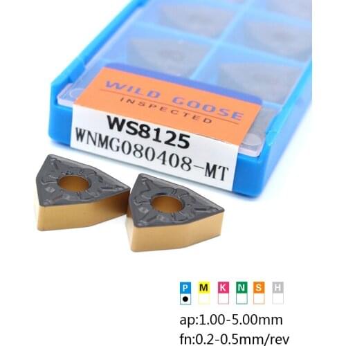 10Pcs/set WNMG080404 WNMG080408 MT Tungsten Carbide Insert External Turning Tool Lathe Cutter Tool work for Steel