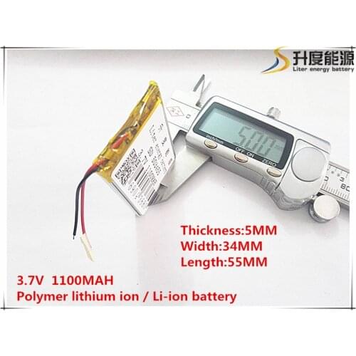 10pcs [SD] 3.7V,1100mAH,[503455] Polymer lithium ion / Li-ion battery for TOY,POWER BANK,GPS,mp3,mp4,cell phone,speaker