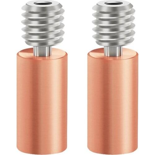 2 PCS V6 Heat Break All Metal Heating Block Throat Tube for V6 Hotend 1.75Mm 3D Printer Parts & Accessories