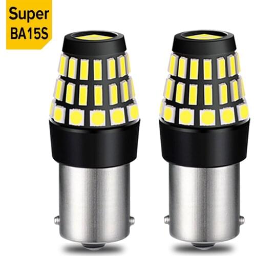 2pcs High quality 1156 LED P21W 7506 BA15S 42SMD LED Auto Brake Lights Car Reversing Lamp Turn Signal Bulbs White 12V