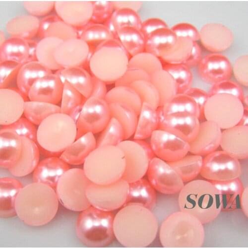 2000pcs/lot Pick Color Size 10mm Half Round ABS Imitation Pearl Bead Flat Back Scrapbook For DIY DEC