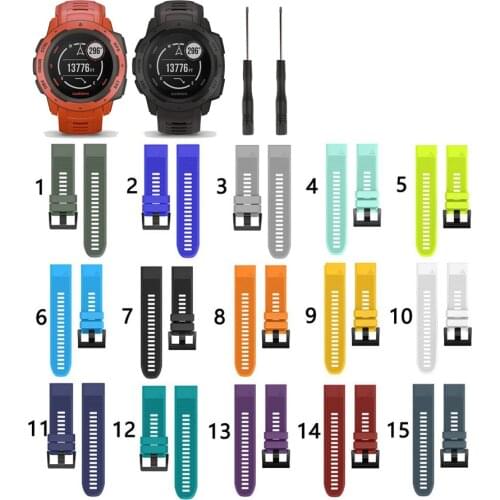 22mm Silicone Quick Release Easy Fit Band Strap for Garmin Instinct Replacement Strap