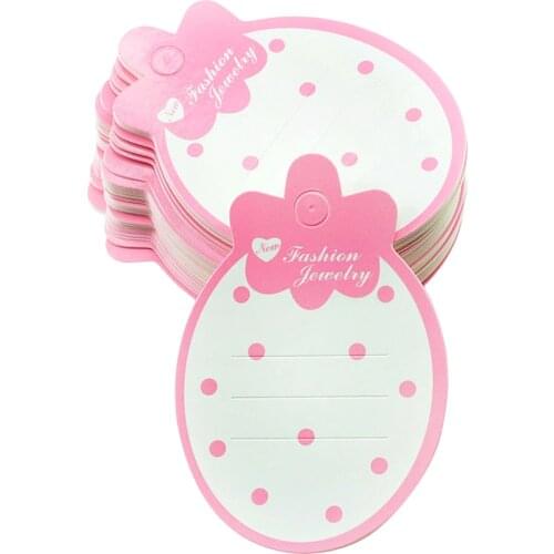 50 Piece Strawberry Shape Paper Kids Hair Clip Hairpin Barrette Jewelry Display Cards