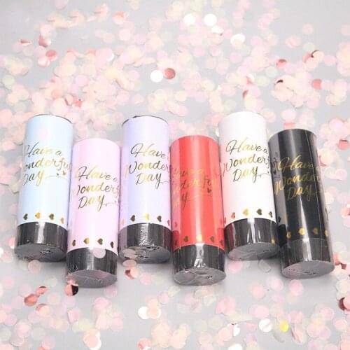 1Pc Pink Wedding Bubbles Spray Confetti Cannons Push Poppers Handheld Fireworks Paper String Celebration Birthday Party Supplies