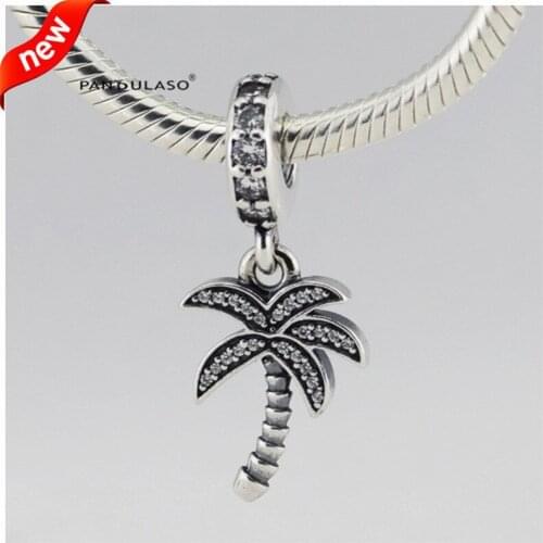 Woman DIY Beads Coconut tree Charms Fits Snake Chain Bracelets Sterling Silver Jewelry Beads For Jewelry Making