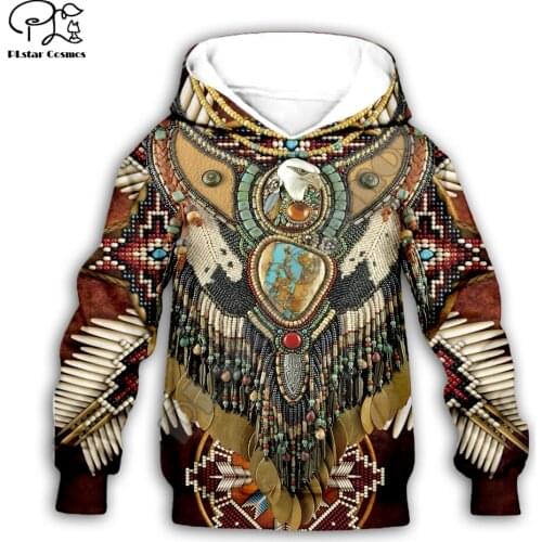 Kids Baby Boy Girl Black Native Indian Lakota Skull print 3d Hoodies Tracksuit Children wear Set Cute Sweatshirts -15