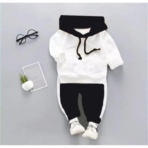 Newborn Essentials Baby Kids 2-Pack Soft Cotton 6-24 Months Hooded Pants Baby Kids Sports Clothing Set Free Shipping
