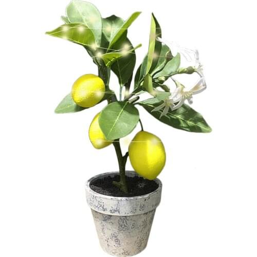 Bonsai Simulation Artificial Lemon Tree Plants Potting Home Office Living Room Ornament Fake Fruit Garden