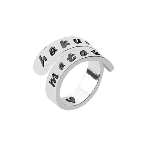 Hakuna Matata Letter Ring Fashion Alloy Twisted Ring Women Men Finger Ring For Gift