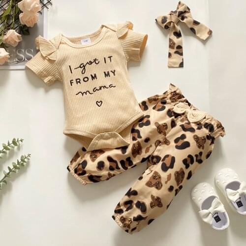 Newborn Infant Baby Girl Clothes 2021 Spring Little Miss Sassy Pants Outfit Romper Pants Headband 3PCS Baby Girl Clothing Sets