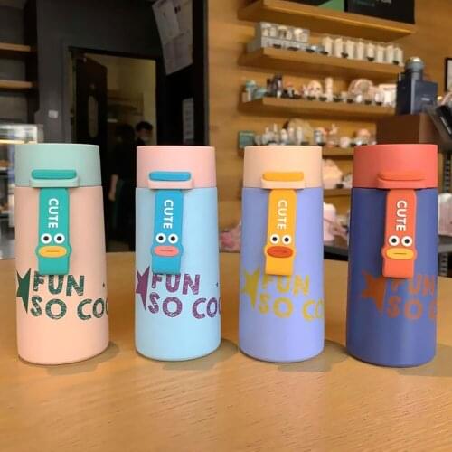 Creative Funny Insulation Cup Student Stainless Steel Simple Portable Drinking Cup Cute Vacuum cup Thermos Bottle