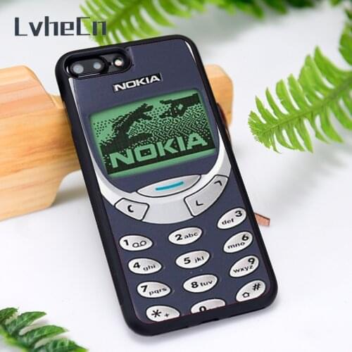 LvheCn Silicone Rubber Phone Case Cover for iPhone 6 6S 7 8 Plus X XS XR 11 12 Mini Pro Max 3310 Nokia Vintage