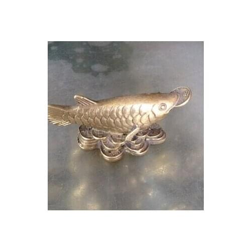 Copper Brass CHINESE crafts decor ation Asian O antigo escultura de cobre par de Dinheiro feng shui lojas de de bronze de carpa