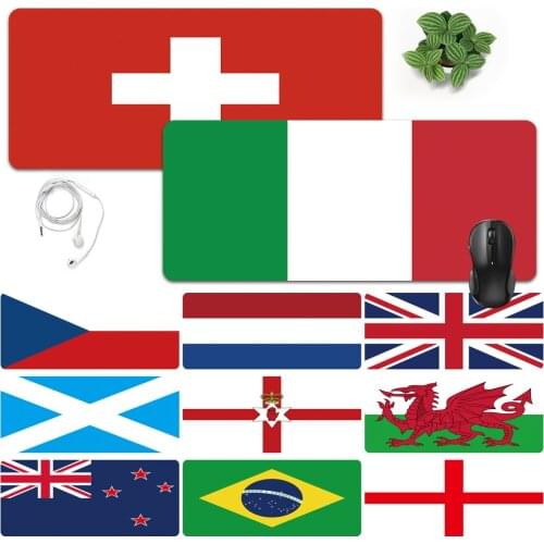 Anti-slip Waterproof Leather Computer Mouse-pad Smooth Game Laptop Mouse Pad Different Countries Flag Pattern Large Mouse Mat