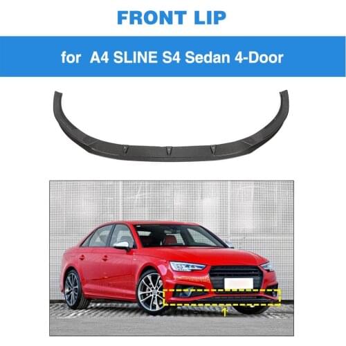 Front Bumper Lip Spoiler Bumper Splitters Guard for Audi A4 S-LINE S4 2019 2020 Carbon Fiber Front Bumper Splitters Spoiler