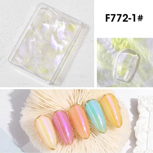 1 Box Aurora Nails Glass Foil Film Sticker Cellophane Paper Korean Nail Trend Design Ice Cube Manicure Decoration