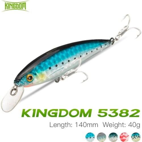 Kingdom Minnow Fishing Lure 140mm Floating Long Casting Saltwater Crankbait Fishing Wobblers For Peche Bass Trout Trolling