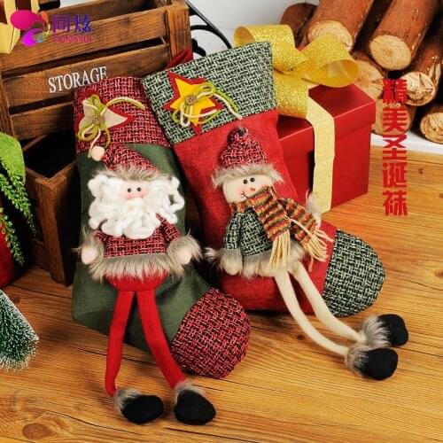 Christmas Decoration pendant Santa Claus Snowman sock Gift Bag Christmas socks decoration candy gift bag