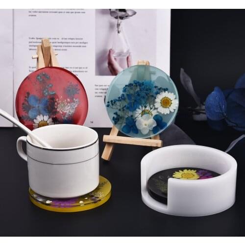 DIY Crystal Epoxy Resin Mold 9cm Round Cup Tray Storage Box Silicone Mirror Mold For Resin Jewelry Making