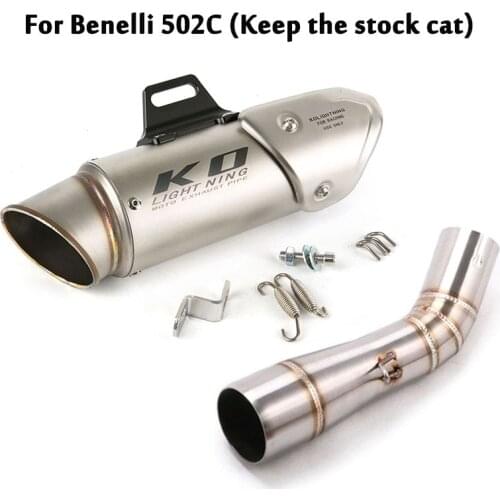 Motorcycle Exhaust System Middle Link Pipe Connecting Tube Muffler Tips Escape Modified Slip On Original For Benelli 502C