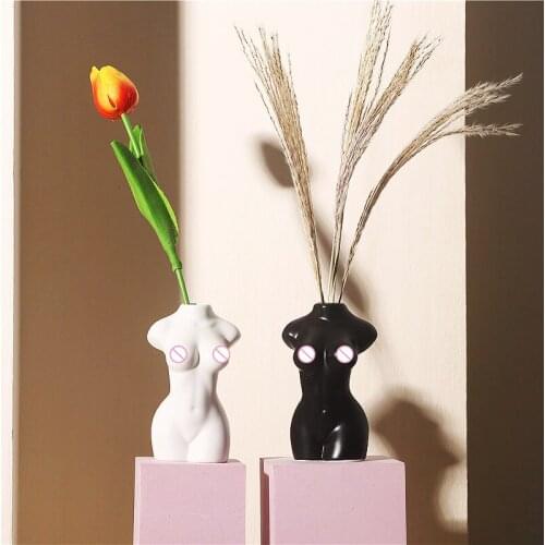 Kardashian Modern Ceramic Vase Body Art Dried Flower Arrangement Nordic Style Home Decoration Crafts Sculpture Ornaments
