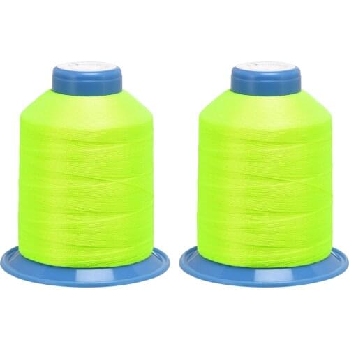 Uxcell Bonded Polyester Threads Extra-strong 1968 Yards 150D/0.25mm Green Yellow 2pcs