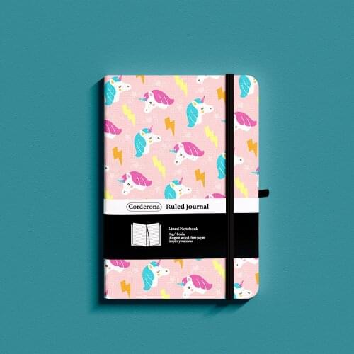 Pink Unicorn A5 Dotted Notebook Hard Cover Dot Grid Journal 100gsm Travel Diary