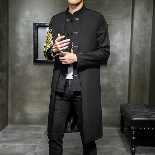 Traditional Chinese Clothing For Men Dragon Bomber Jacket Bruce Uniform Oriental Suit Autumn Clothes Men 2019 TA2232