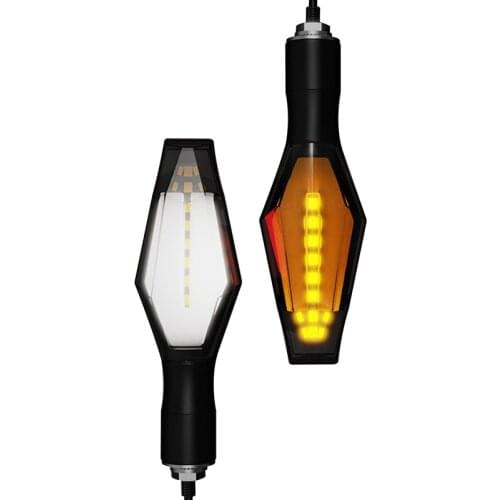 Universal 12V 10MM Motorcycle Turn Signal Indicator Lights Yellow Flowing Daytime Running Lights