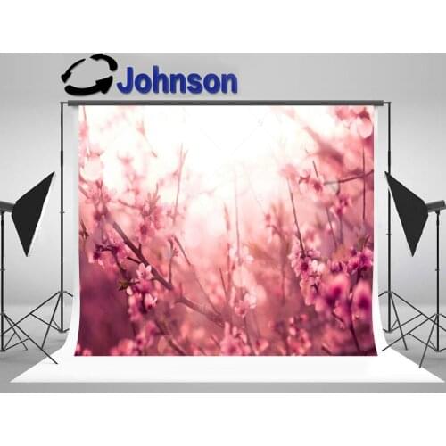 Cherry blossom Trees Spring backdrops polyester or Vinyl cloth High quality Computer print wall photo studio background
