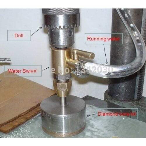Water Swivel Adapter for Straight Morse Cone Shank Drill Bits Glass Drilling Machine