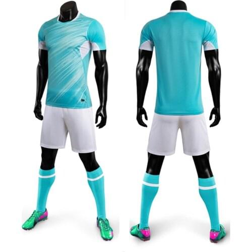 High Quality 2020 Kids Men Soccer Jerseys Set Breathable Football Jerseys Training Suit Uniforms Blank Soccer Jerseys Sportswear