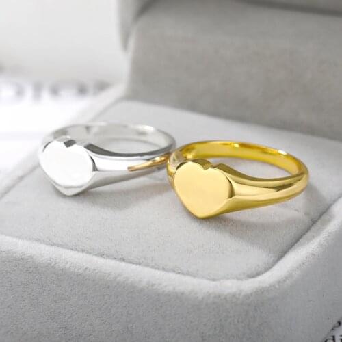 Gold stainless steel Heart-shaped Rings for women Love Heart Charm Rings Men Fashion Womens Jewelry Fashion 2020 Christmas gift
