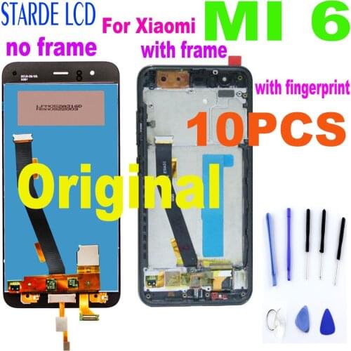 10PCS 100% Original For 5.15" Xiaomi MI 6 LCD Display Touch Screen With Frame Digitizer For Xiaomi Mi6 Display Replacement
