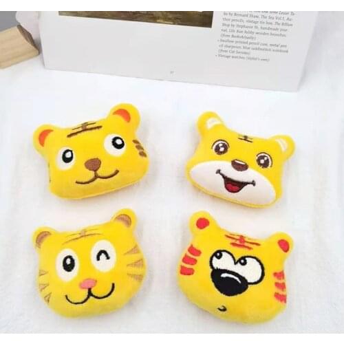 10PCS/Lot 7.5*6CM Cartoon Plush Doll Tiger Patches Applique Crafts For Girl Garment Accessories And Bag Decoration