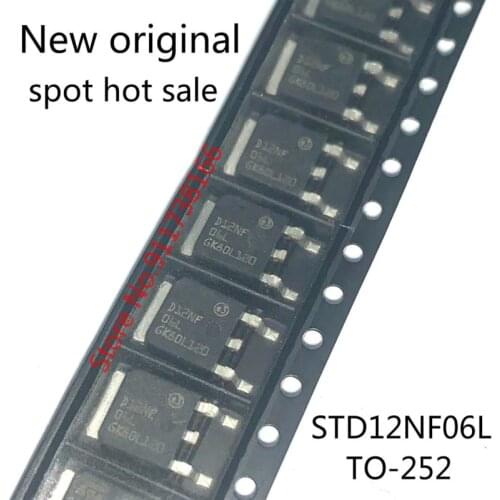 10PCS/LOT A new patch STD12NF06L D12NF06L 12A 60V TO-252 MOS field effect tube