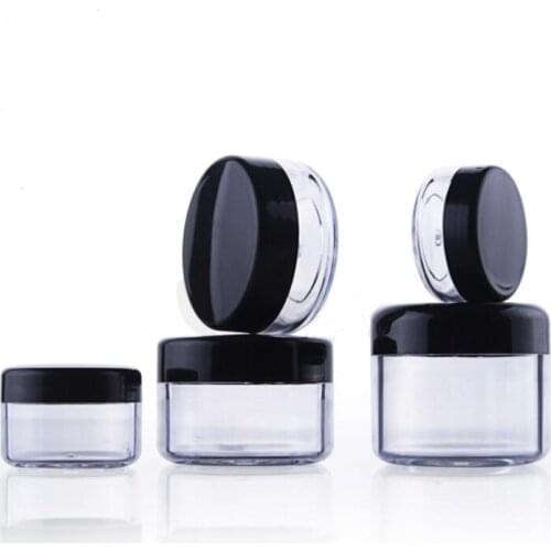 1000Pcs/Lot 5G Cream Jar, black Empty Plastic Cosmetic Container, 5ml clear jar, Small Sample case lin3618
