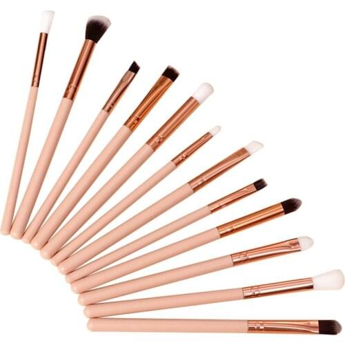 12Pcs/Set Blusher Foundation Eyeshadow Eyebrow Powder Soft Brushes Makeup Kit