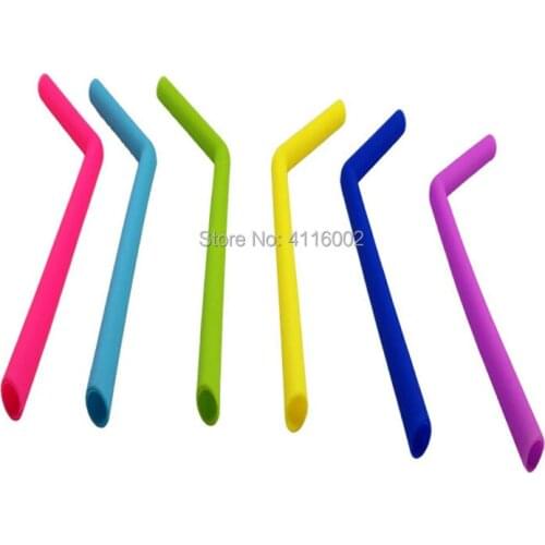 200pcs 25CM/9.8inch Silica Gel Drinking Straw Silicone Straight Bent Straws Recycleable Event & Party Supplies