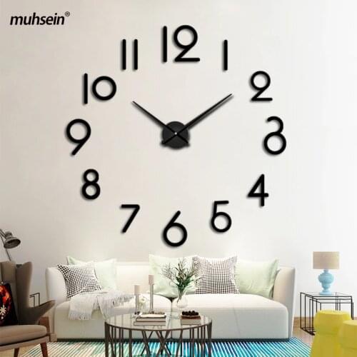 2020 Free Shipping muhsein Brand New Crystal Wall Clock Watch Horloge 3d Diy Sticker Home Decoration Living Room Quartz Needle