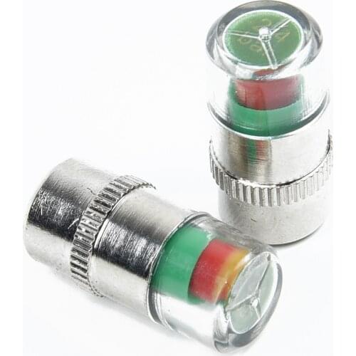 4pcs Car Valve Tyre Cap Stainless Steel Dust Monitor Wheel Tire Pressure 38-32-36 PSI Sensor Remove Pressure Cap