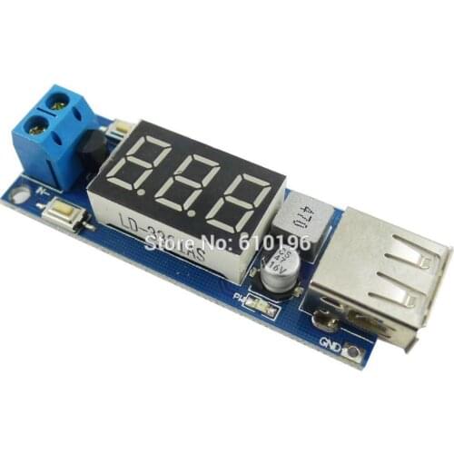 5PCS/LOT DC-DC Step Down Module Two-wire Voltmeter +5 V USB Charger or Power Supply Input 4.5v-40v Output 5V/2A