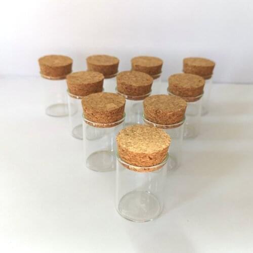 50Pcs/Lot 15ml 30x40mm Small Glass Bottle Test Tubes with Cork DIY Wishing Bottle Storage Jars Vials for Test or Wedding Gifts