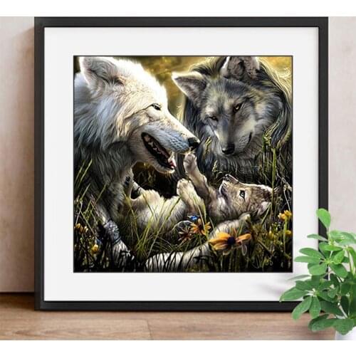 Full Square/Round Drill Diamond Embroidery Animals 5D DIY Diamond Painting Wolf Mosaic Cross Stitch Decoration Home