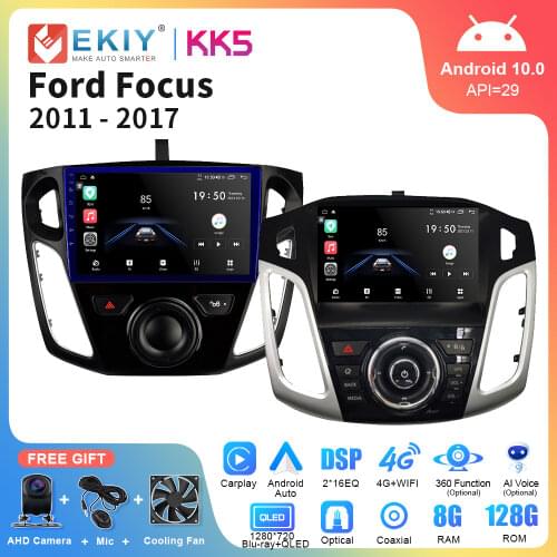 EKIY Android 10 Car Radio For Ford Focus 2012-2015 Multimedia Video Player GPS Navigation Audio Video Player Head Unit No 2 Din