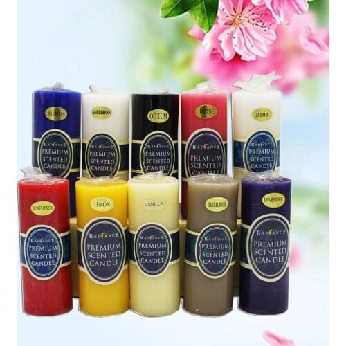 Flameless Pillar Black Candles Red Yellow Scented Candles Soy Wax Prayer Large Candles for Church