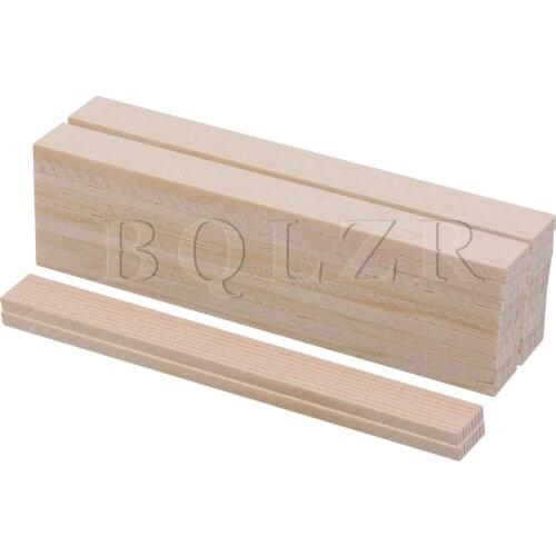 BQLZR 20pcs Natural Bamboo Wood Rectangular Wooden Strips Wooden Color 100mm