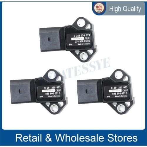 Manifold Absolute Turbo MAP Sensor Boost Pressure Drucksensor Sender For A3 A4 A6 Q3 S3 TT 1.8 2.0 038 906 051 D 3Pcs